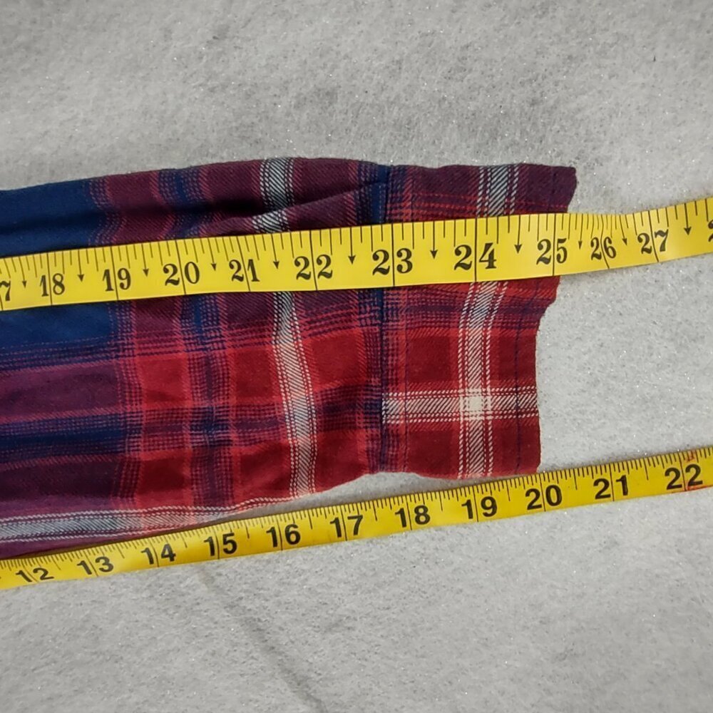 Mossimo Supply Co Blue Red Plaid Cotton Blend Flannel Button Down Shirt Size XXL - Picture 11 of 13
